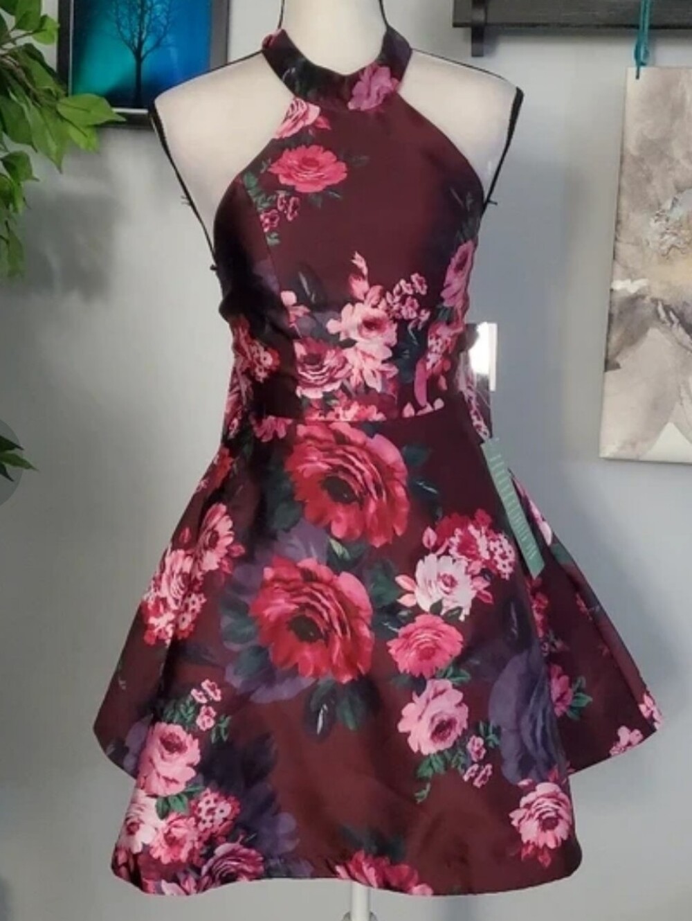 MY MICHELLE Satin Halter Fit N Flare Tulle Skirt 1